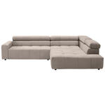 ECKSOFA in Feincord Sandfarben  - Sandfarben/Schwarz, KONVENTIONELL, Kunststoff/Textil (311/219cm) - Hom`in