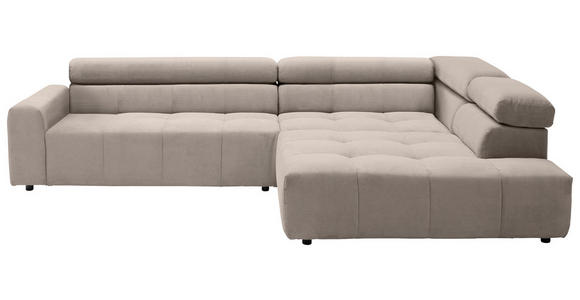 ECKSOFA Sandfarben Feincord  - Sandfarben/Schwarz, KONVENTIONELL, Kunststoff/Textil (311/219cm) - Hom`in