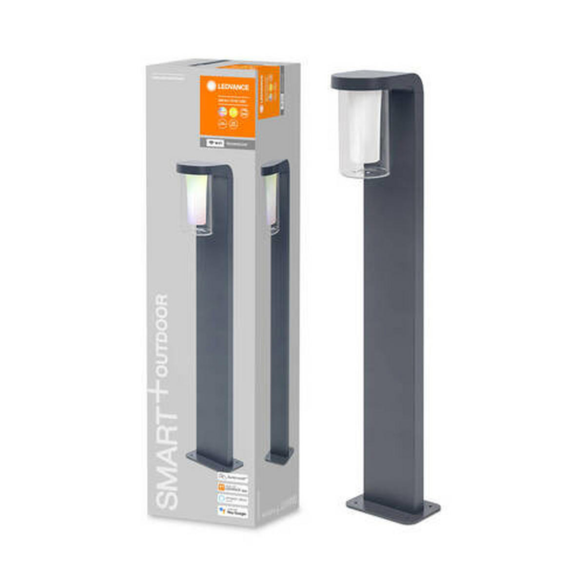 WEGELEUCHTE Smart+ Outdoor WiFi Cascade 20/16/80 cm   - Klar/Dunkelgrau, Design, Glas/Metall (20/16/80cm) - Ledvance