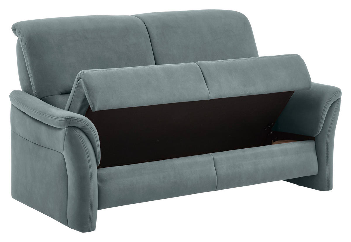 2,5-SITZER Flachgewebe Graublau  - Graublau/Alufarben, Konventionell, Textil/Metall (172/96/93cm) - Beldomo Premium