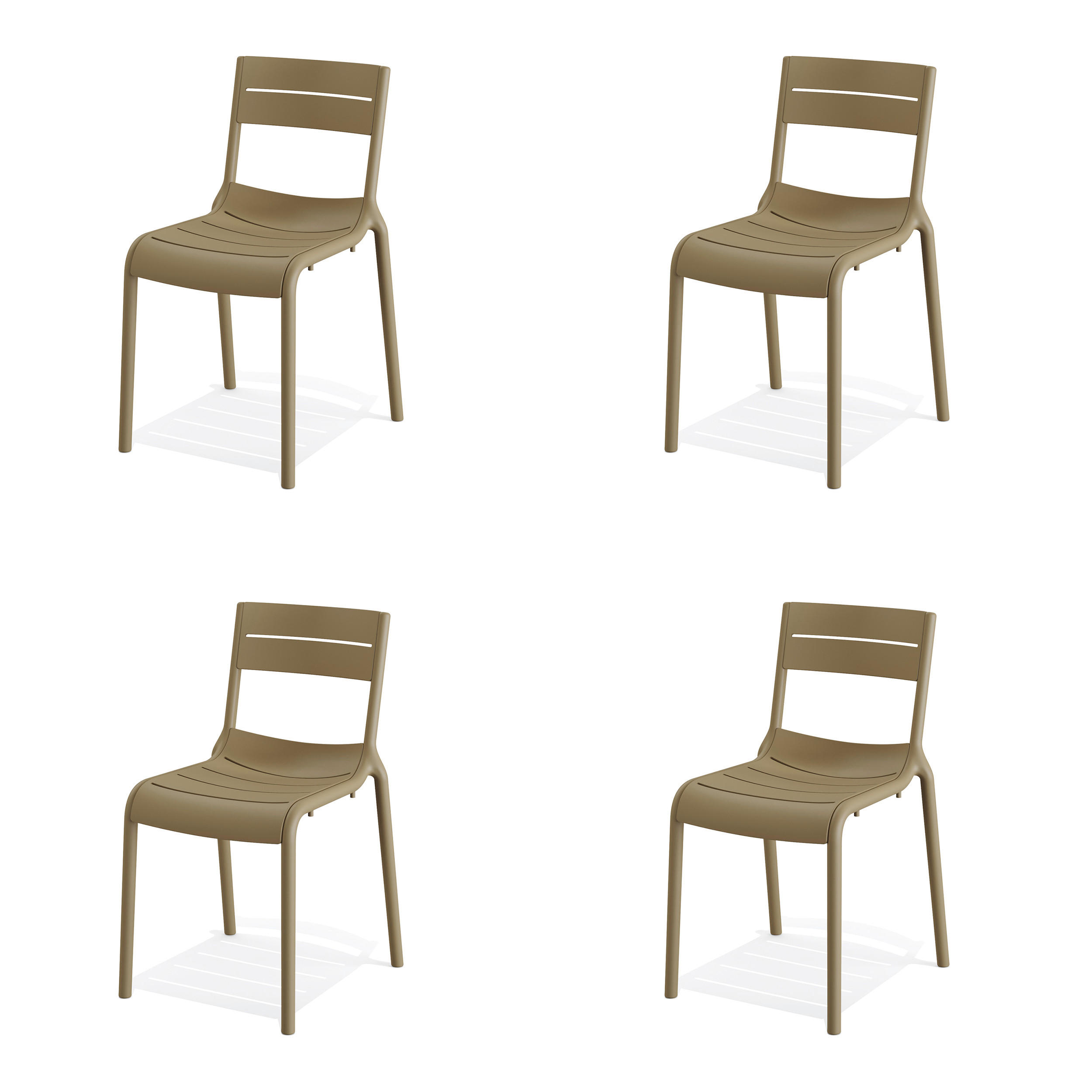 GARTENSTUHL-SET Kunststoff Sandfarben  - Sandfarben, Basics, Kunststoff (49/82/55cm) - Gardenson