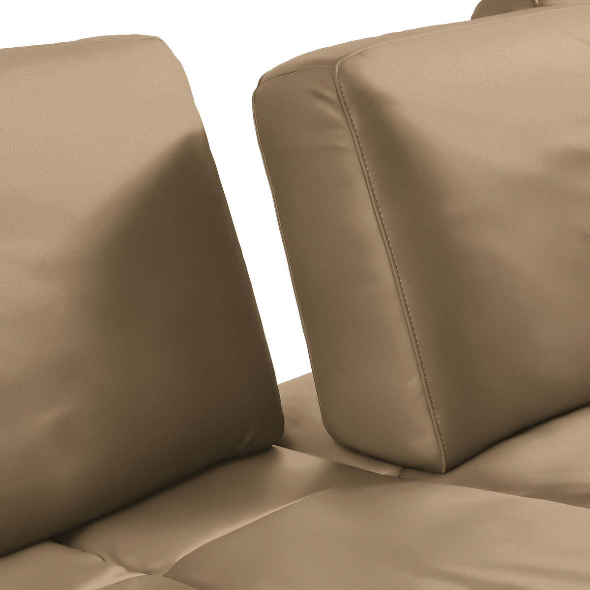 ECKSOFA in Echtleder Hellbraun  314/176 cm  - Hellbraun/Bronzefarben, Design, Leder/Holz (314/176cm) - Valnatura