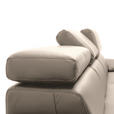 ECKSOFA in Echtleder Creme  - Creme/Schwarz, Design, Leder/Metall (295/187cm) - Novel