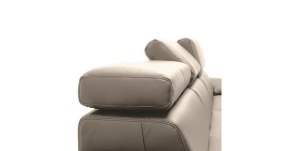 ECKSOFA in Echtleder Creme  - Creme/Schwarz, Design, Leder/Metall (295/187cm) - Novel