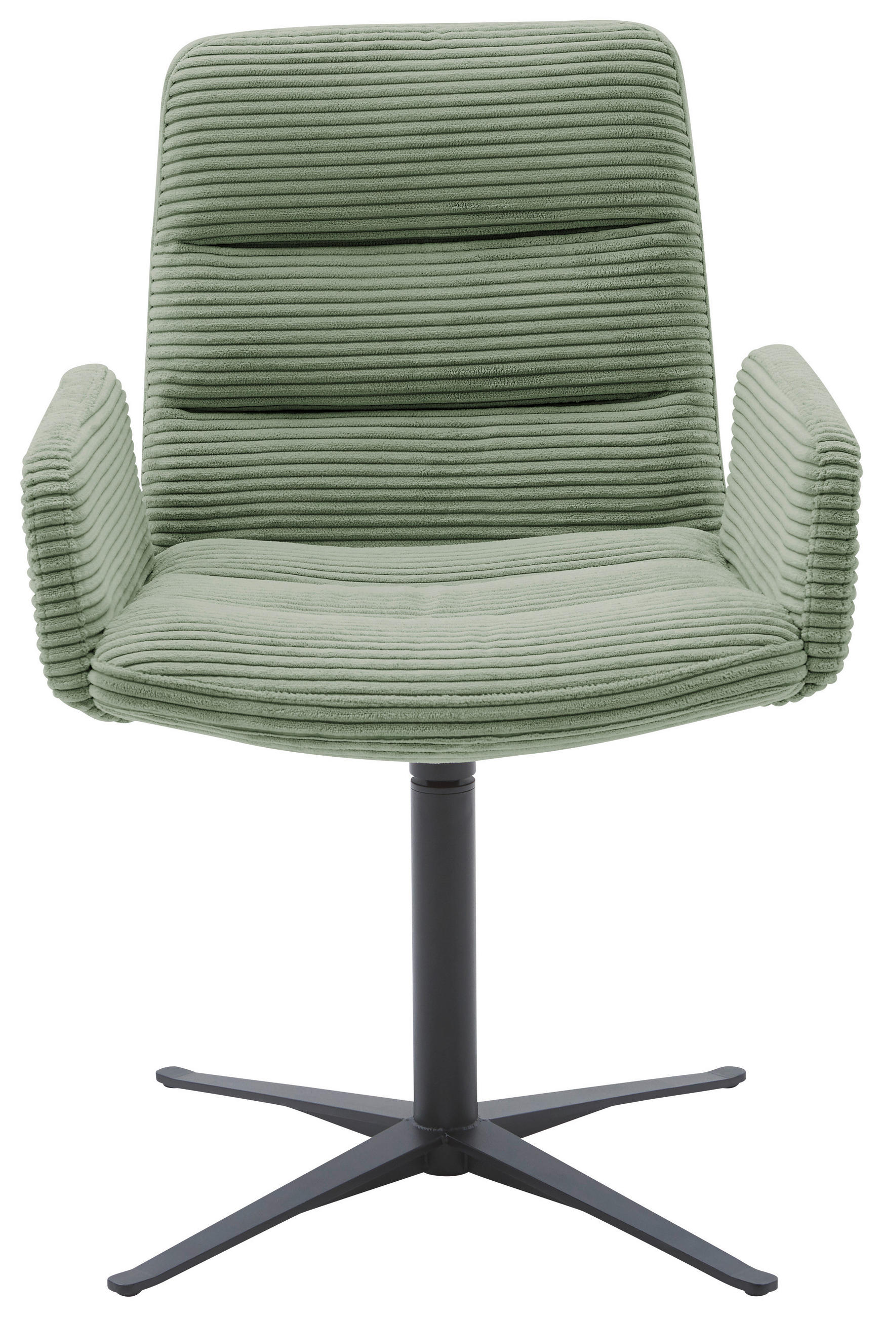 ARMLEHNSTUHL  in Cord  - Schwarz/Graugrün, Design, Textil/Metall (61/88/66cm) - Dieter Knoll