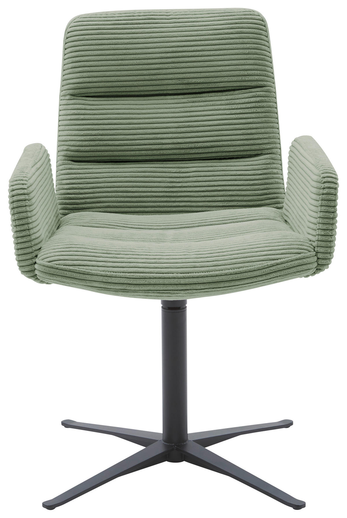 ARMLEHNSTUHL  in Cord  - Schwarz/Graugrün, Design, Textil/Metall (61/88/66cm) - Dieter Knoll