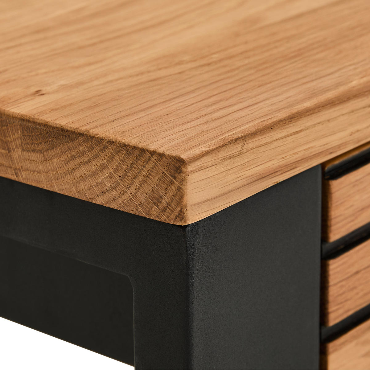 KONFERENČNÍ STOLEK, přírodní barvy, černá, dřevo, kov, 115/60/42 cm - černá/přírodní barvy, Design, kov/dřevo (115/60/42cm) - MID.YOU