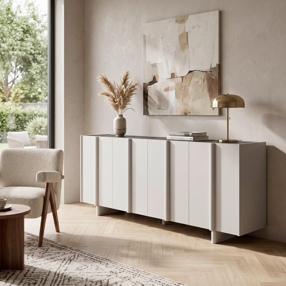 SIDEBOARD Basu 200/85/46 cm  - Grauweiß, Design, Holz (200/85/46cm) - Livetastic