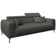 3-SITZER-SOFA  in Webstoff Dunkelgrau  - Dunkelgrau/Schwarz, KONVENTIONELL, Textil/Metall (240/80/113cm) - Carryhome