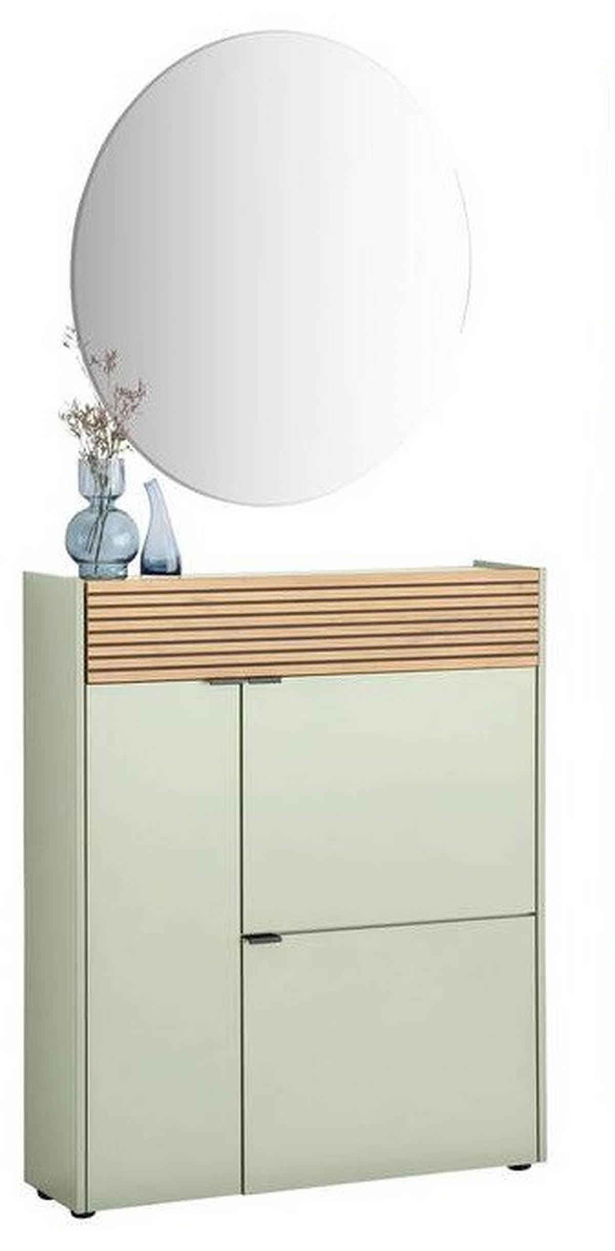 GARDEROBE 2-teilig  in 83/200/22 cm  - Eichefarben/Grün, Design, Glas/Holzwerkstoff (83/200/22cm) - Voleo