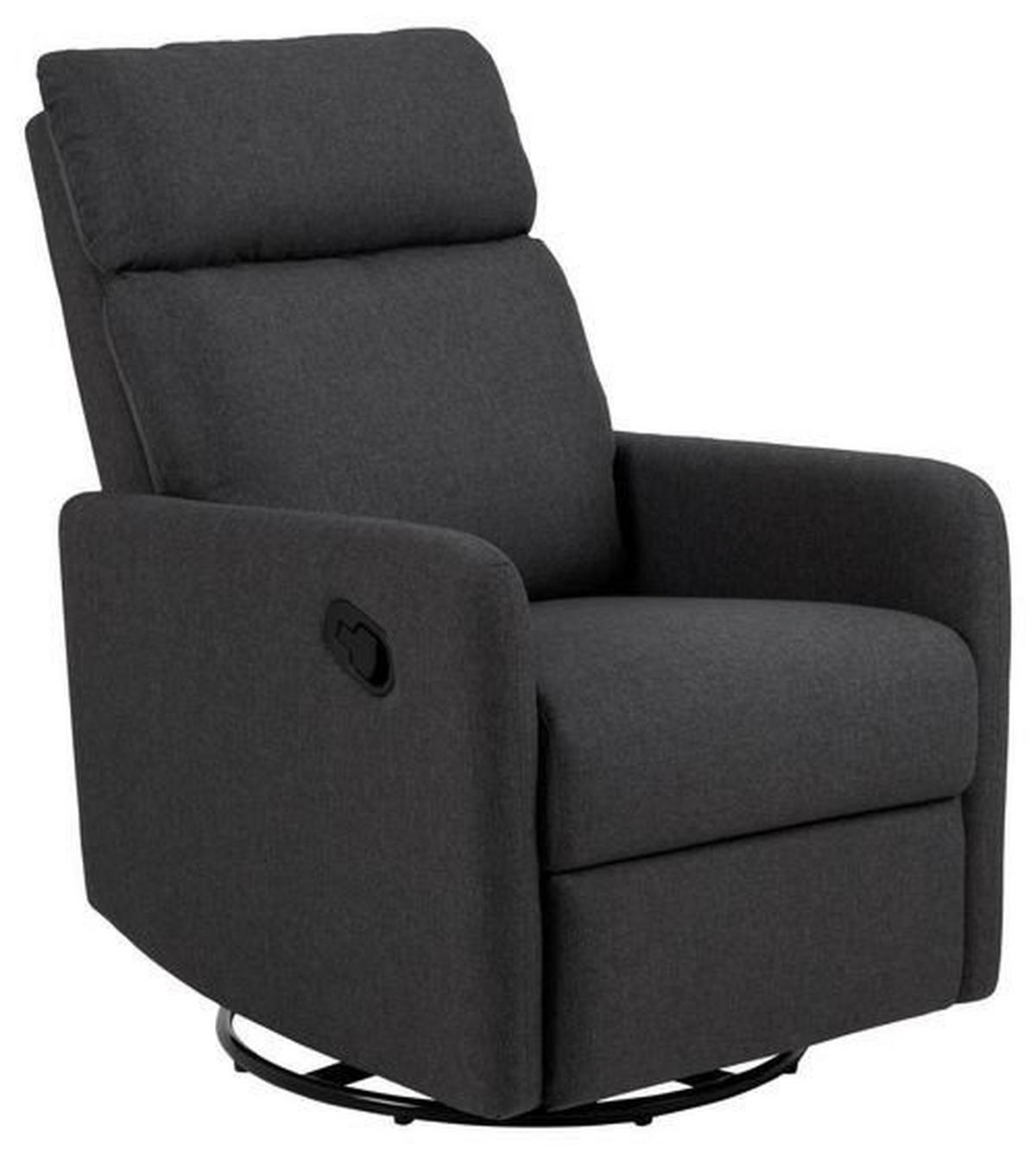 FERNSEHSESSEL in Flachgewebe Grau  - Schwarz/Grau, Konventionell, Textil/Metall (93,5/99/67cm) - MID.YOU