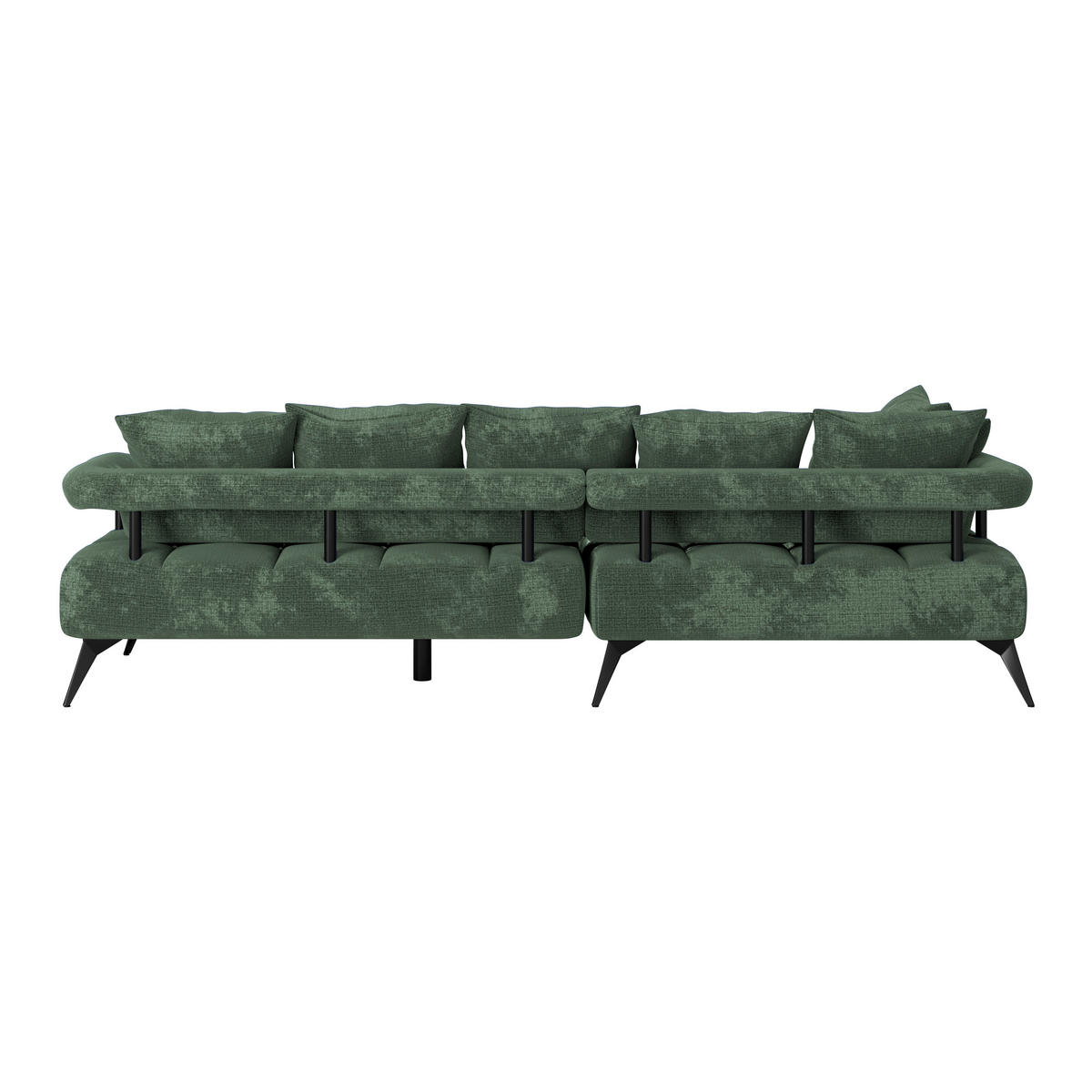 ECKSOFA in Flachgewebe Grün  - Schwarz/Grün, Modern, Kunststoff/Textil (200/297cm) - Livetastic