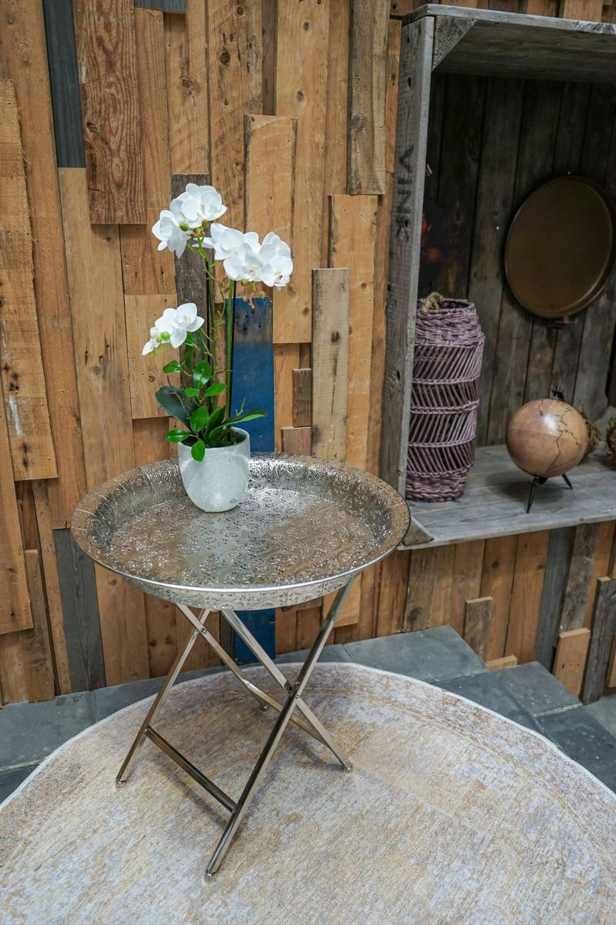 POMOĆNI STOLIĆ  metal   - srebrne boje, Basics, metal (53cm)