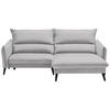 ECKSOFA Hellgrau Velours  - Hellgrau/Schwarz, Design, Holz/Textil (238/170cm) - Carryhome