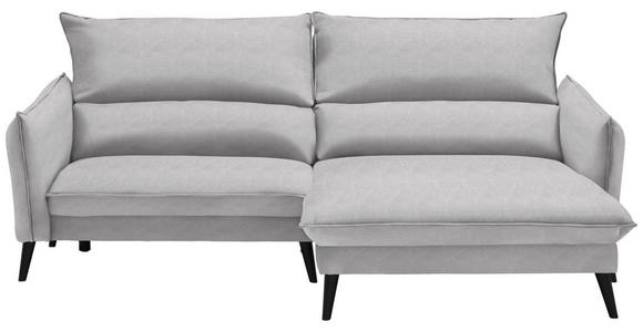 ECKSOFA in Velours Hellgrau  - Hellgrau/Schwarz, Design, Holz/Textil (238/170cm) - Carryhome