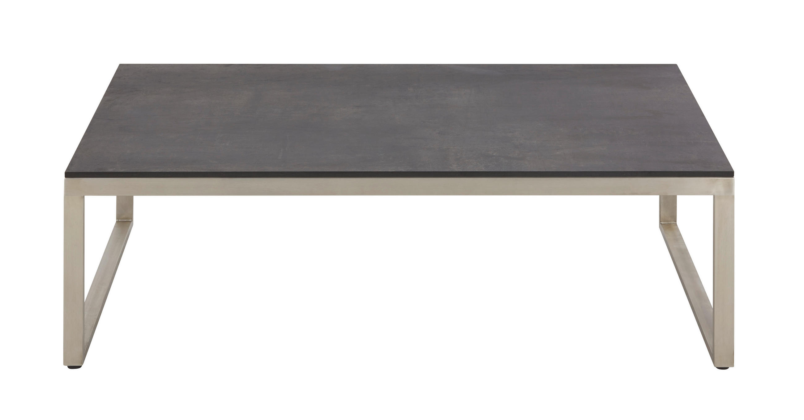 LOUNGETISCH 100/60/33 cm Metall, Kunststoff  - Edelstahlfarben/Dunkelgrau, MODERN, Kunststoff/Metall (100/60/33cm) - Amatio