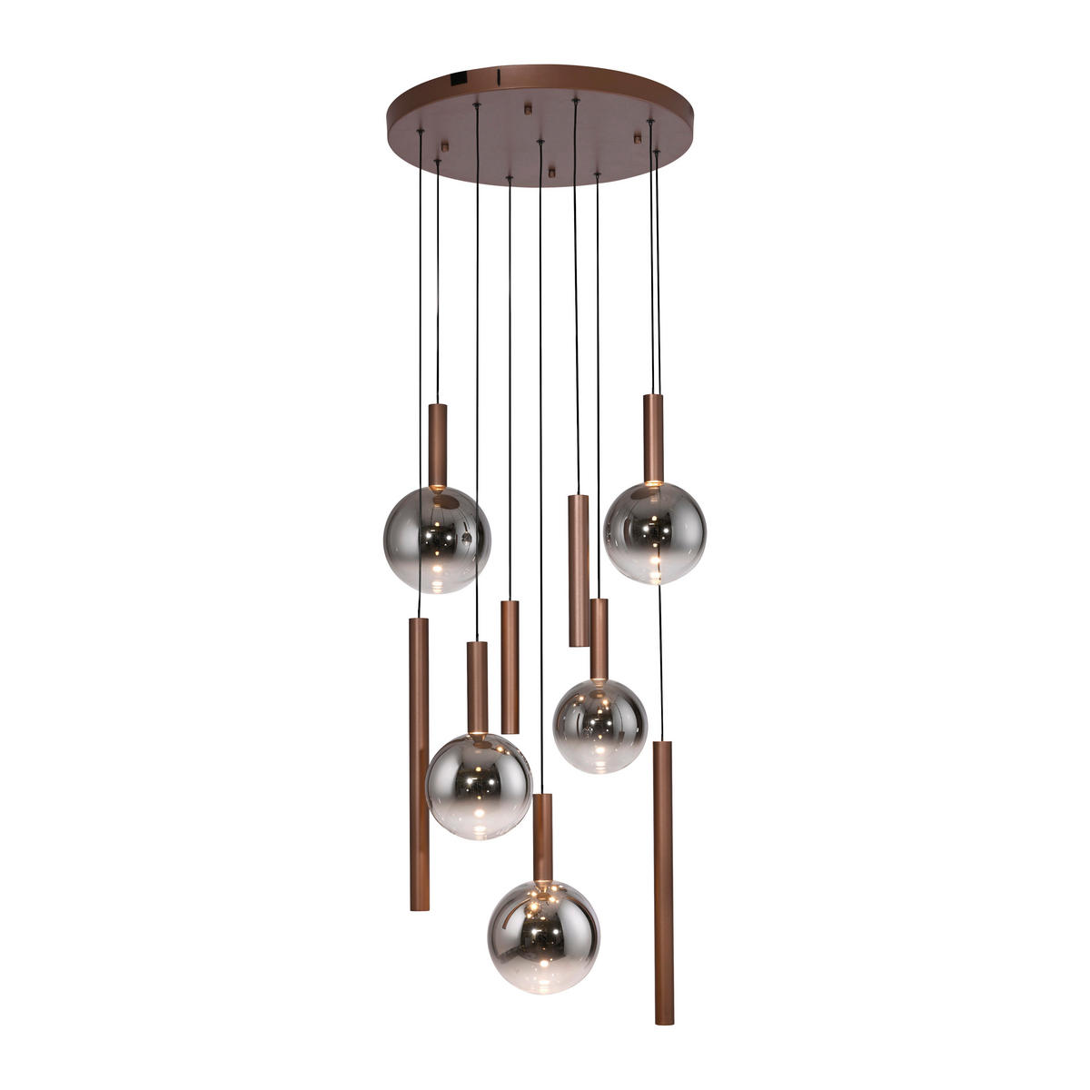 LED-HÄNGELEUCHTE 63/63/180 cm  - Braun, Design, Kunststoff/Metall (63/63/180cm)