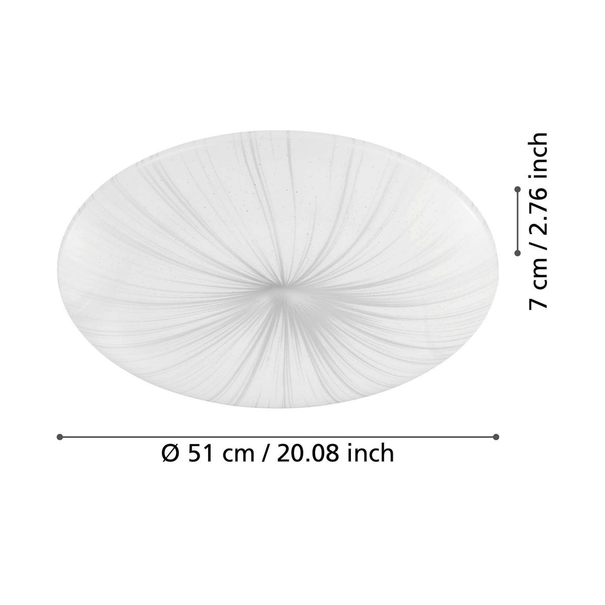 LED MENNYEZETI LÁMPA - ezüstszínű/fehér, Konventionell, műanyag/fém (51/7cm)