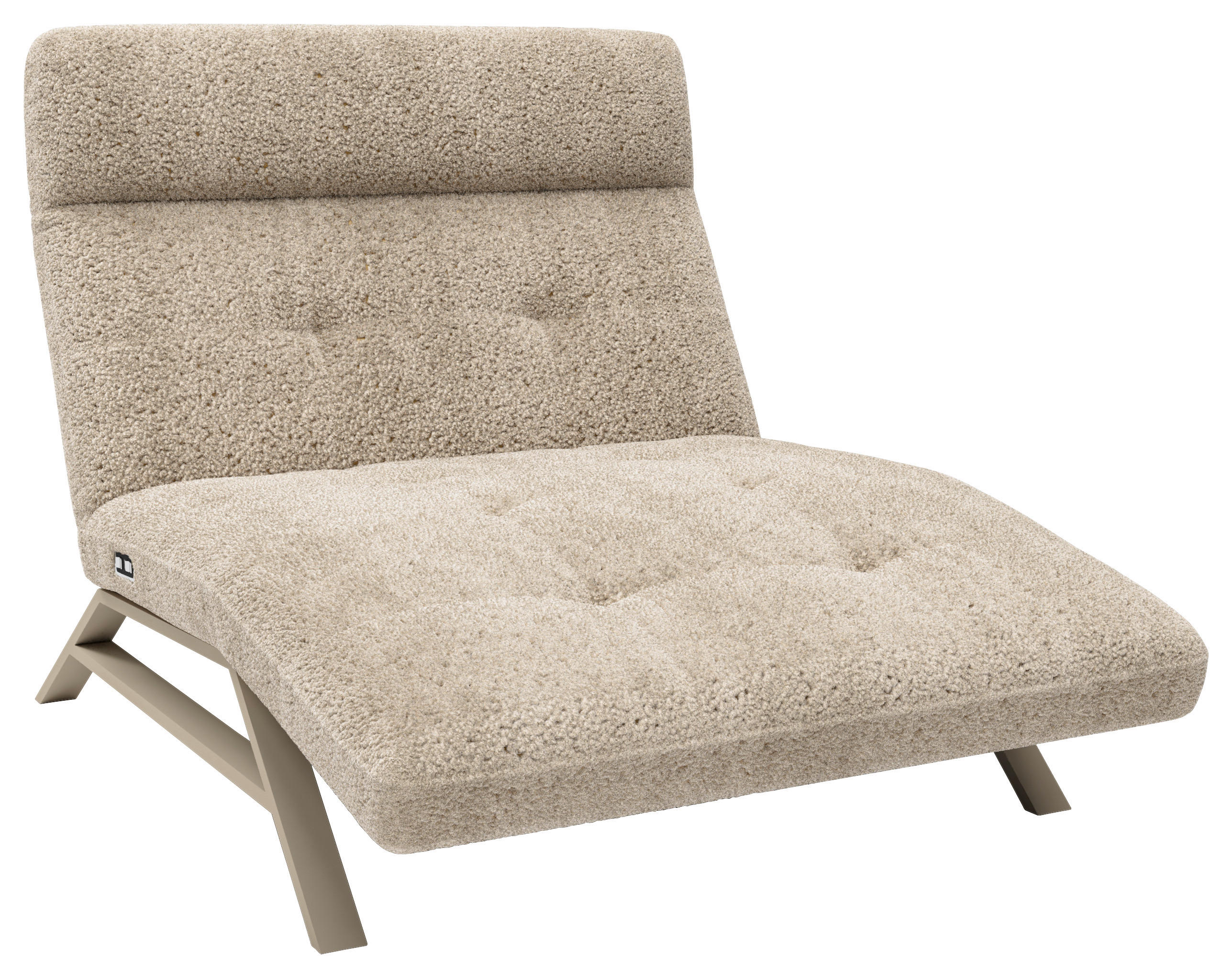 RELAXLIEGE in Chenille, Teddystoff Cappuccino  - Kaschmir/Cappuccino, Design, Textil/Metall (120/54-113/158-198cm) - Pure Home Lifestyle