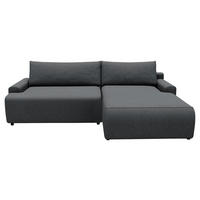 ECKSCHLAFSOFA in Struktur Graphitfarben  - Schwarz/Graphitfarben, Modern, Kunststoff/Textil (253/167cm) - Trendmanufaktur