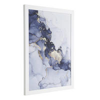 DRUCKGRAFIK Abstraktes Blau, Multicolor, Weiß  - Blau/Multicolor, Trend, Glas/Papier (33/1,6/45cm) - Eglo