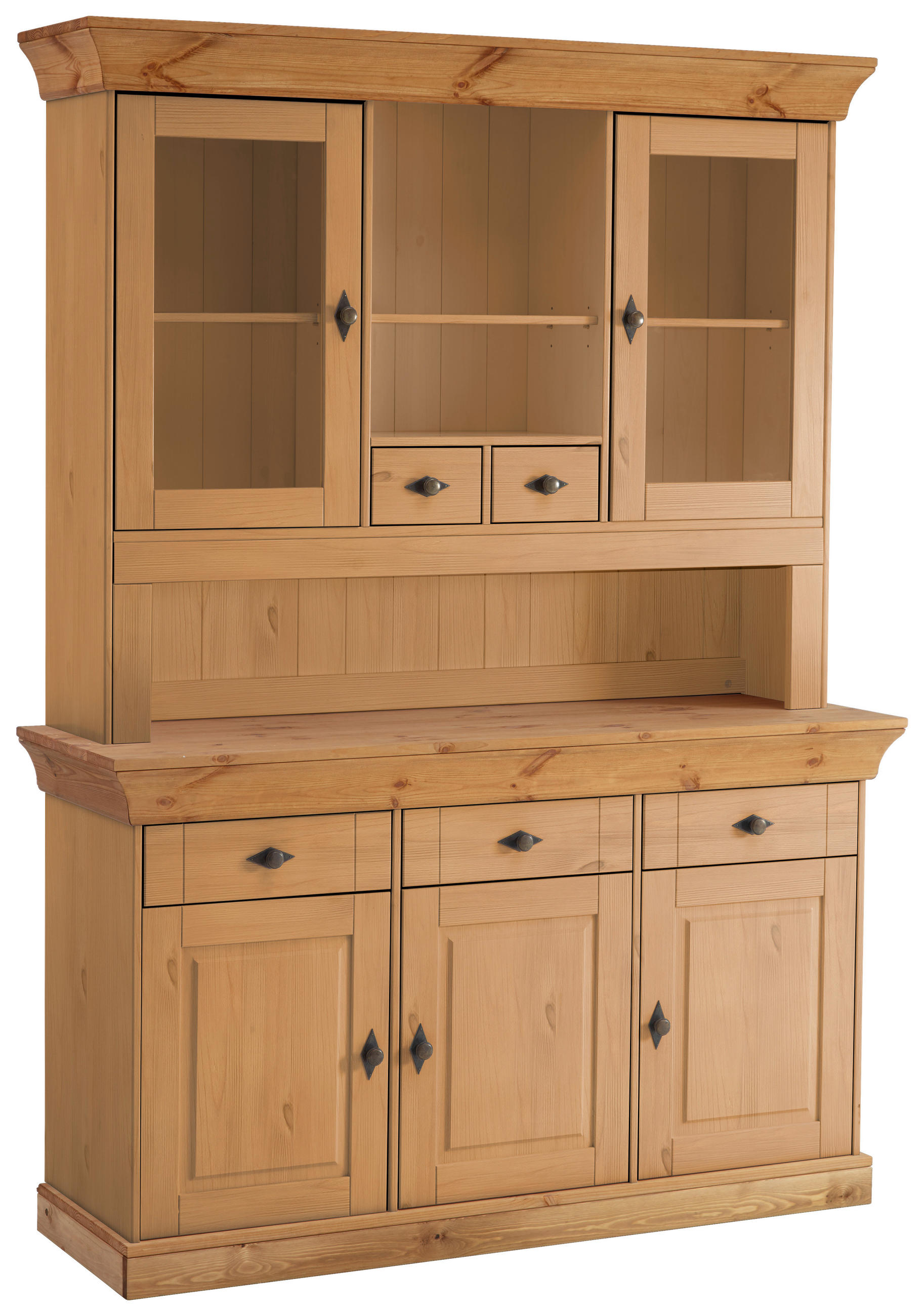 BUFFET 143/197/45 cm  in Laugenfarbig  - Laugenfarbig/Kupferfarben, ROMANTIK / LANDHAUS, Glas/Holz (143/197/45cm) - Boxxx