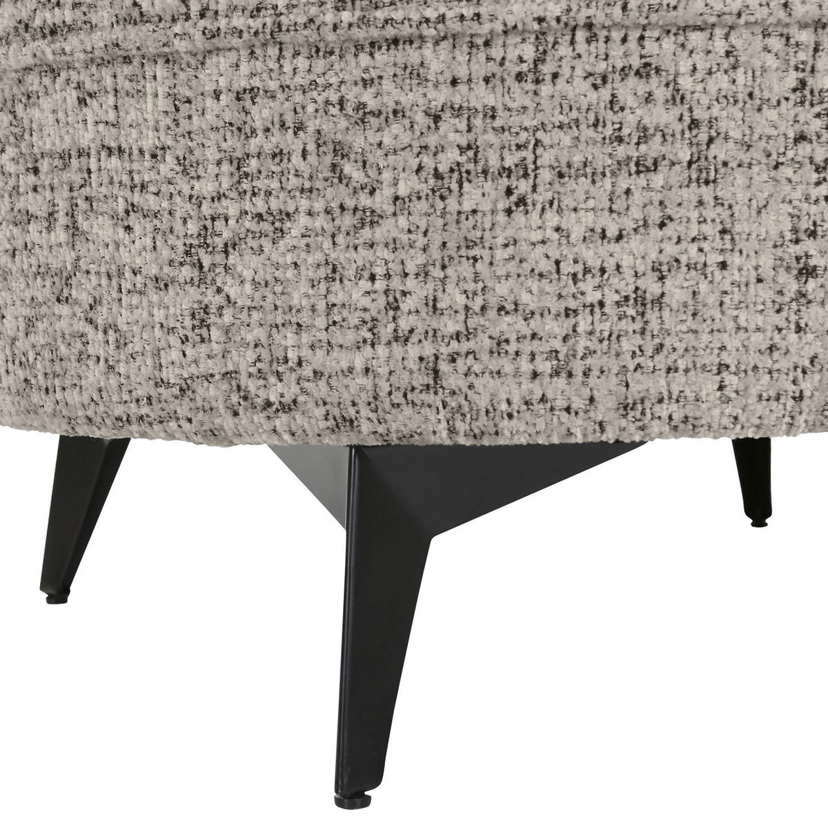 HOCKERTextil Graubraun  - Graubraun/Schwarz, Romantik / Landhaus, Textil/Metall (75/50/75cm) - Landscape