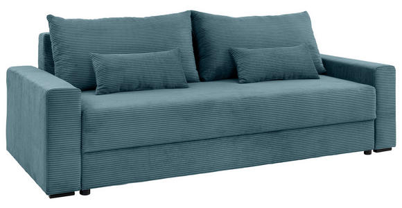 SCHLAFSOFA in Cord Türkis  - Türkis/Schwarz, KONVENTIONELL, Kunststoff/Textil (233/92/108cm) - Carryhome