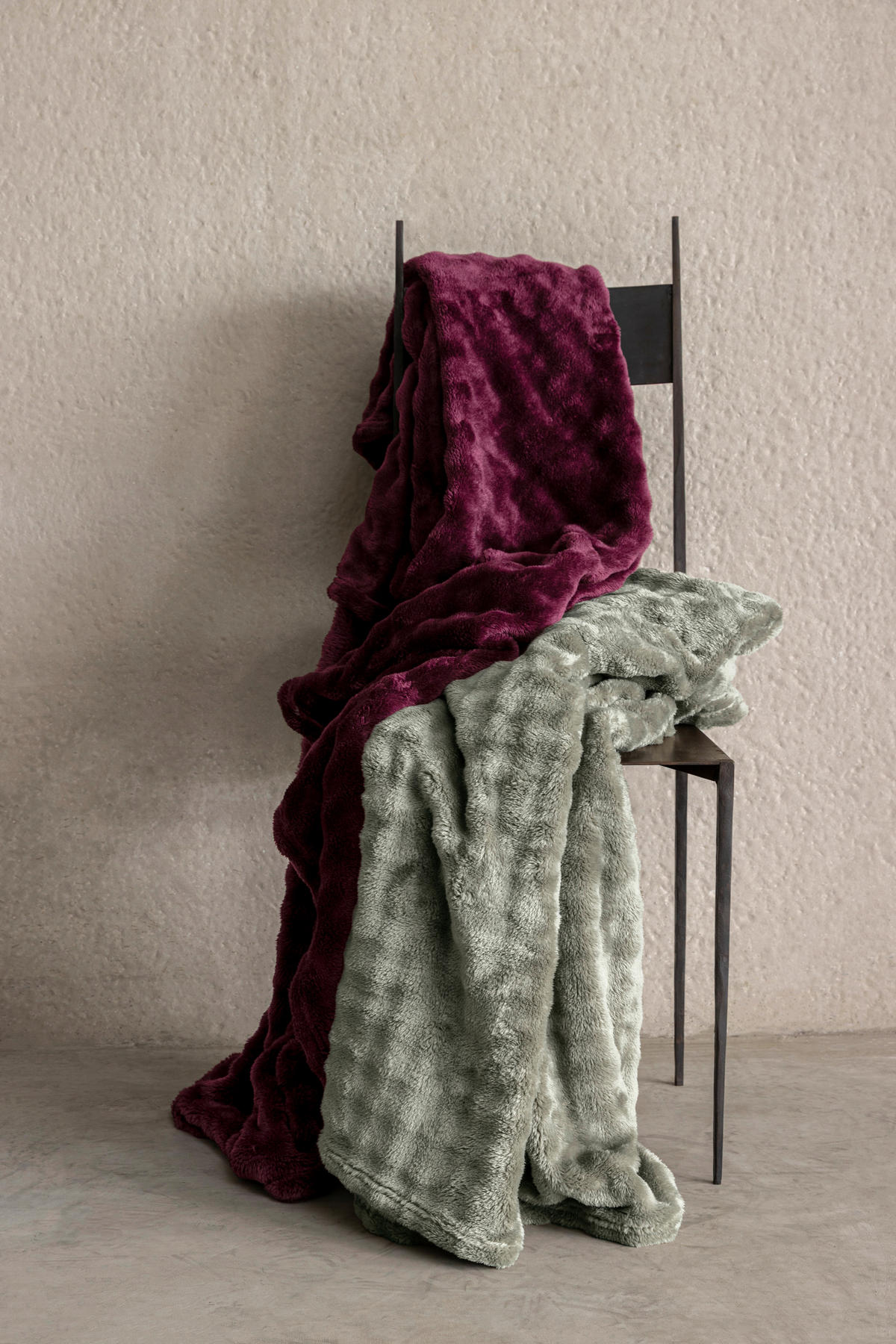 DECKE Bubble 150/200 cm  - Salbeigrün, Basics, Textil (150/200cm) - MISTRAL