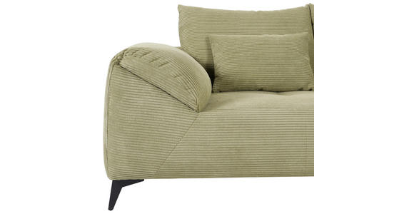 ECKSOFA in Cord Hellgrün  - Schwarz/Hellgrün, KONVENTIONELL, Textil/Metall (311/176cm) - Carryhome