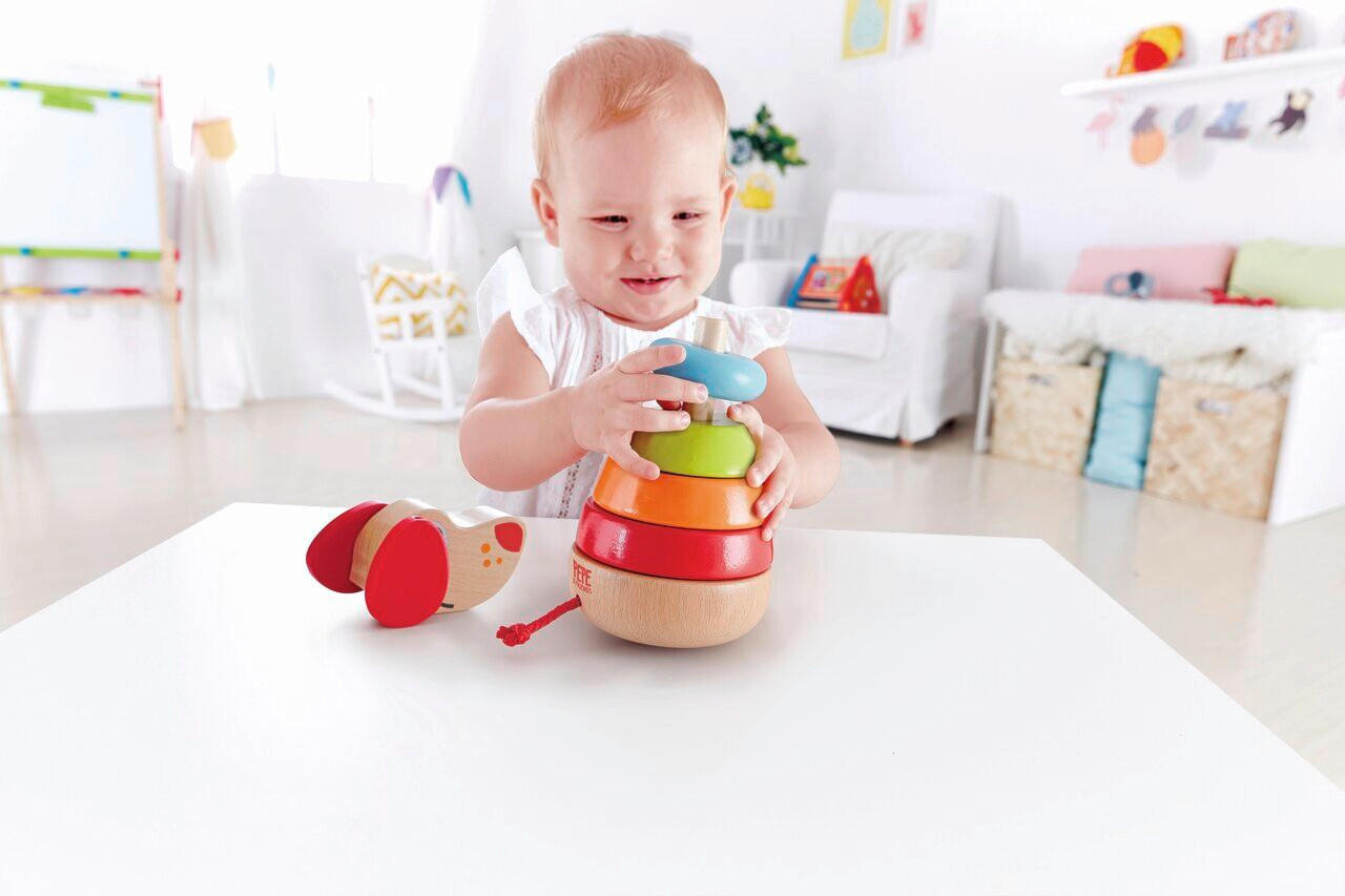 STAPELTURM - Hellrot/Orange, Basics, Holz/Kunststoff (9,6cm) - Hape