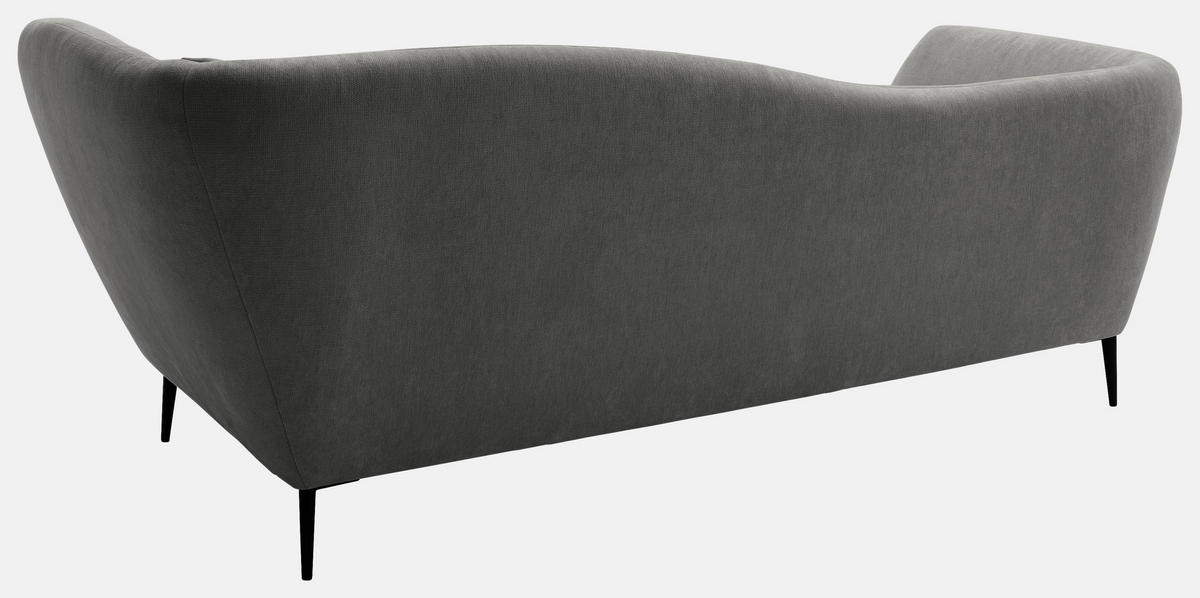 RÉCAMIERE Anthrazit Chenille Zierkissen, Rücken echt  - Anthrazit/Schwarz, KONVENTIONELL, Textil/Metall (224/70/97cm) - Hom`in