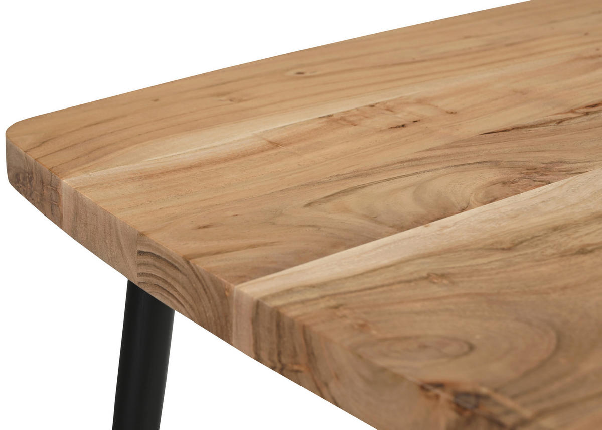 ESSTISCH in Holz, Metall 140/90/76 cm   - Schwarz/Akaziefarben, Lifestyle, Holz/Metall (140/90/76cm) - Boxxx