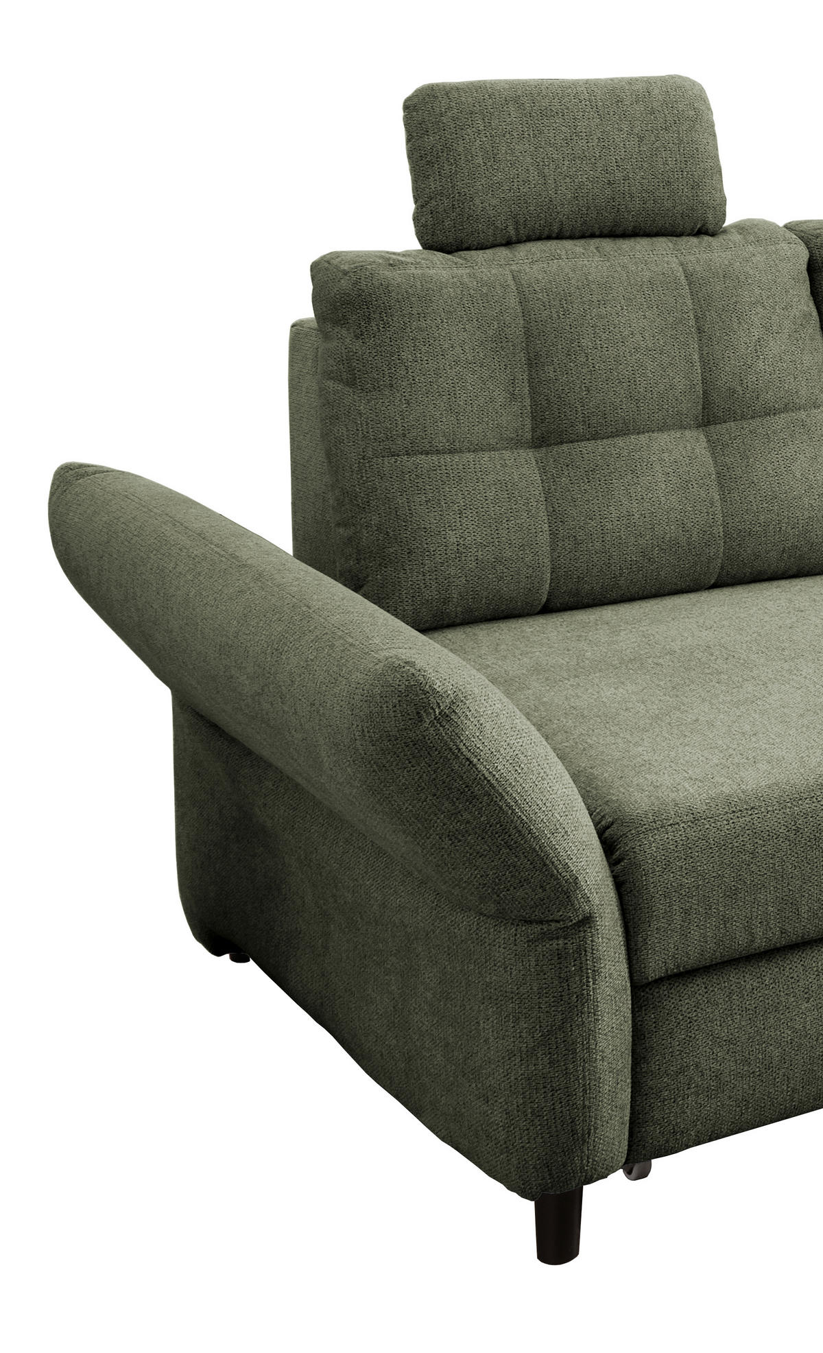 ECKSOFA in Chenille Dunkelgrün  - Dunkelgrün/Beige, Modern, Holz/Textil (250-280/176cm) - Livetastic