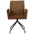 ARMLEHNSTUHL  , Typenauswahl, Sitzfläche 360° drehbar  , Webstoff, Mikrofaser  ,  - Rostfarben/Schwarz, Design, Textil/Metall (60/91/60cm) - Moderano