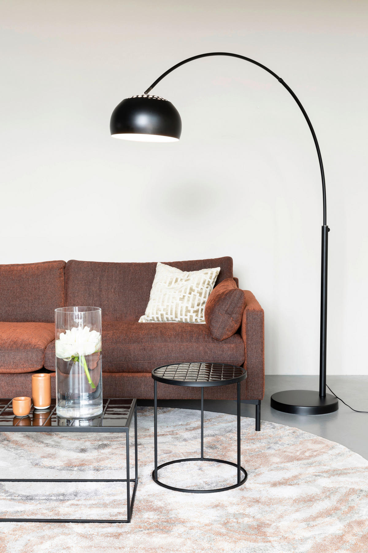 BOGENLEUCHTE  39/205/170 cm   - Schwarz, Design, Metall (39/205/170cm) - Zuiver
