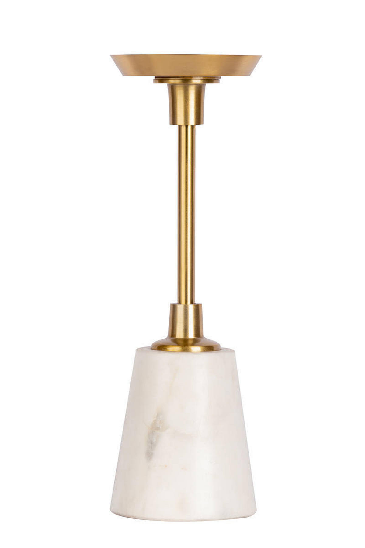 KERZENHALTER - Goldfarben/Weiß, Trend, Stein/Metall (10/30/10cm) - Kayoom