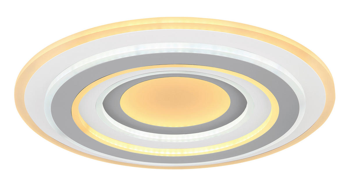 LED-DECKENLEUCHTE 46 W  50/7 cm    - Weiss/Anthrazit, Design, Kunststoff/Metall (50/7cm) - Globo
