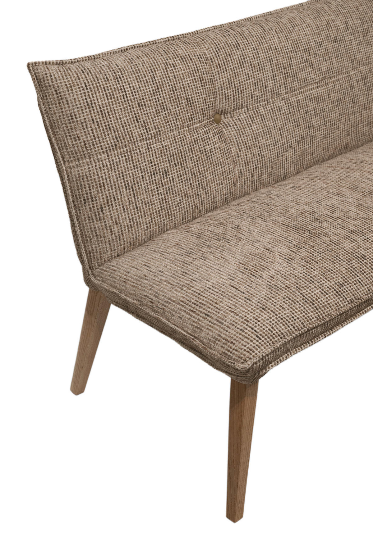 SITZBANK 179/86/65 cm Chenille Braun, Eichefarben Eiche massiv Holz  - Eichefarben/Eschefarben, KONVENTIONELL, Holz/Textil (179/86/65cm) - Valdera