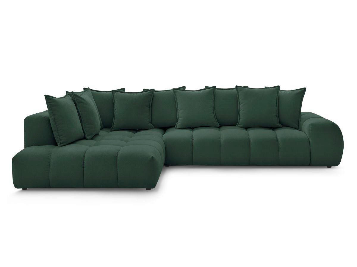 ECKSOFA Ottomane links  EVEREST Grün Struktur  - Schwarz/Grün, MODERN, Kunststoff/Textil (352/210cm)