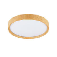 LED-TAKLAMPA Cadix 38.5/38.5/7 cm  - vit, Natur, metall/trä (38.5/38.5/7cm)