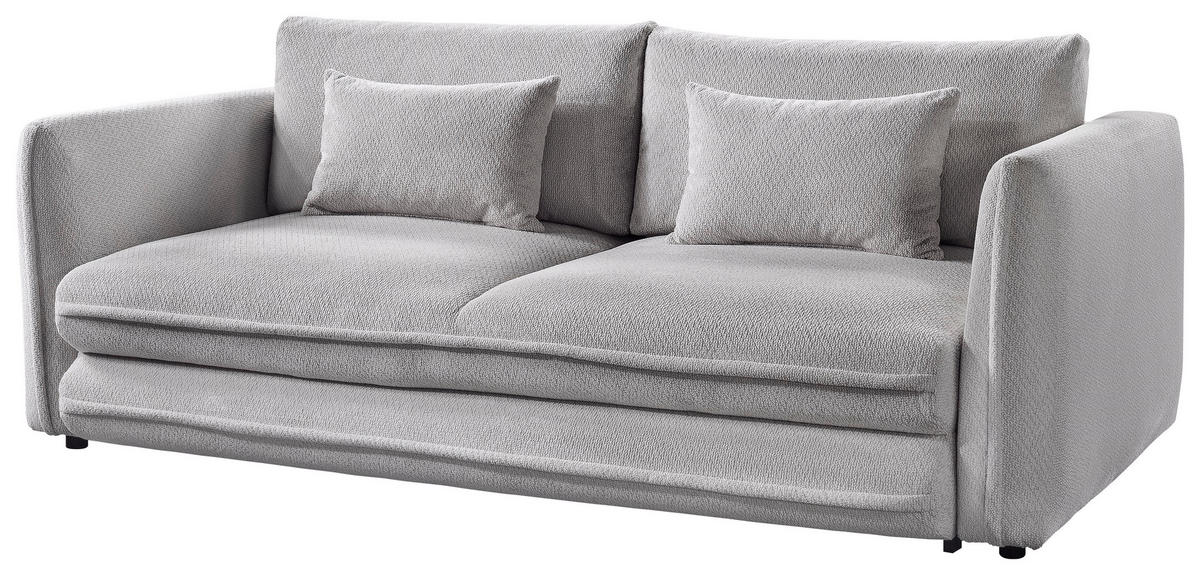 SCHLAFSOFA  mit Liegefunktion, Rücken echt Struktur Grau  - Schwarz/Grau, KONVENTIONELL, Kunststoff/Textil (237/94/117cm) - Carryhome