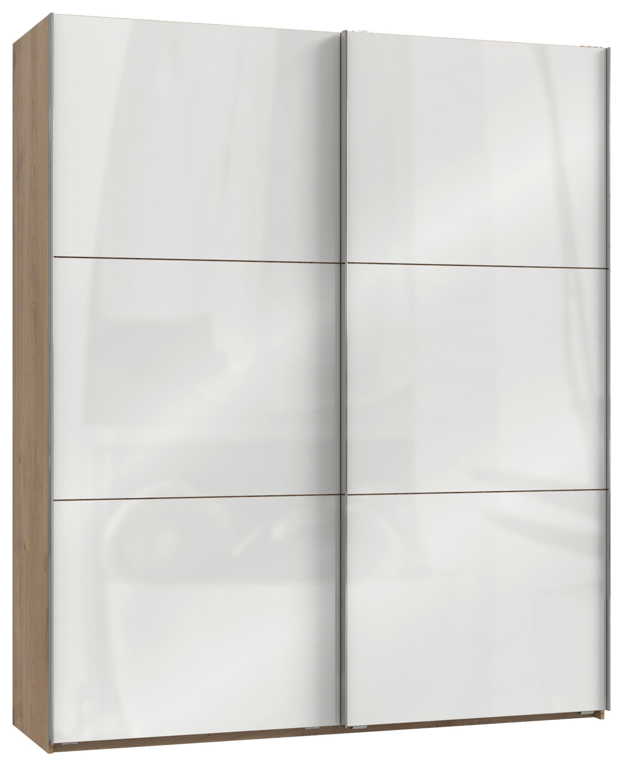 SCHWEBETÜRENSCHRANK 200/236/65 cm 2-türig  - Chromfarben/Eichefarben, MODERN (200/236/65cm) - MID.YOU