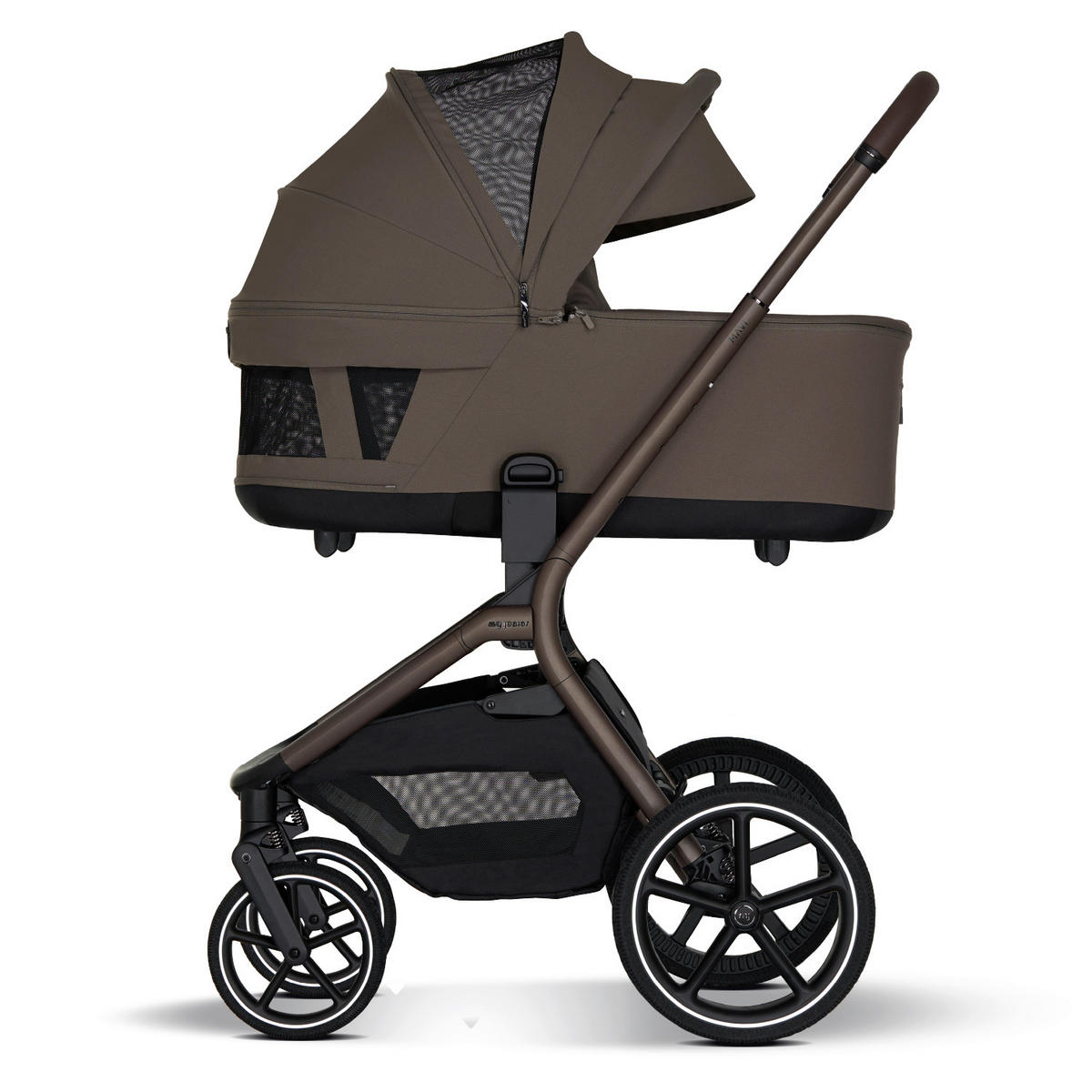 KINDERWAGENSET MAVI 3in1 Premium  - Mokka, Basics, Textil/Metall (92/55/110,5cm) - My Junior