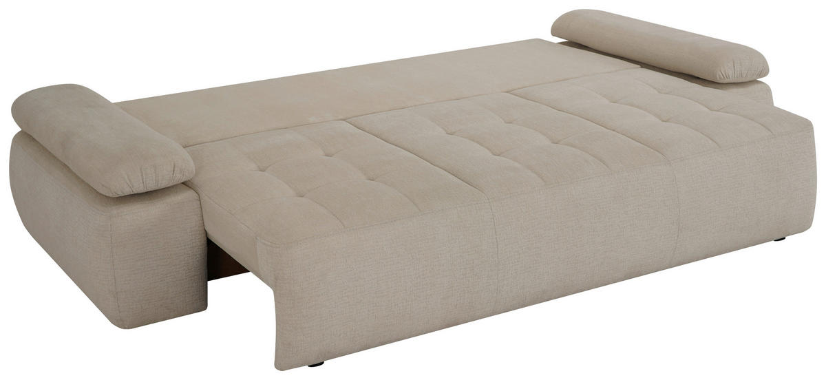 BÄDDSOFFA i chenille, jacquard beige  - beige/svart, Design, textil/plast (255/89/109cm) - MID.YOU