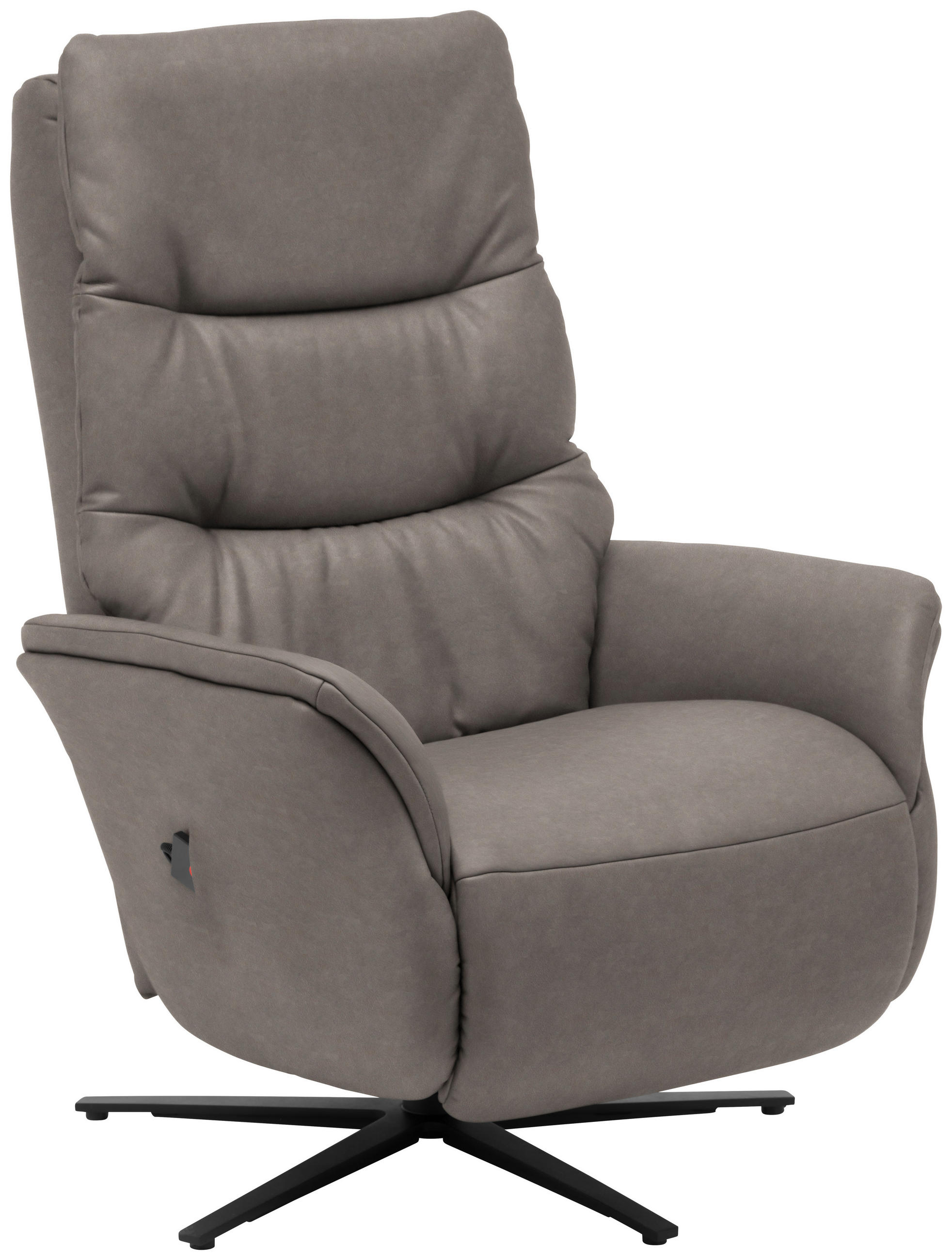 MASSAGESESSEL Echtleder Graubraun    - Anthrazit/Graubraun, KONVENTIONELL, Leder/Metall (74/114/97cm) - Himolla