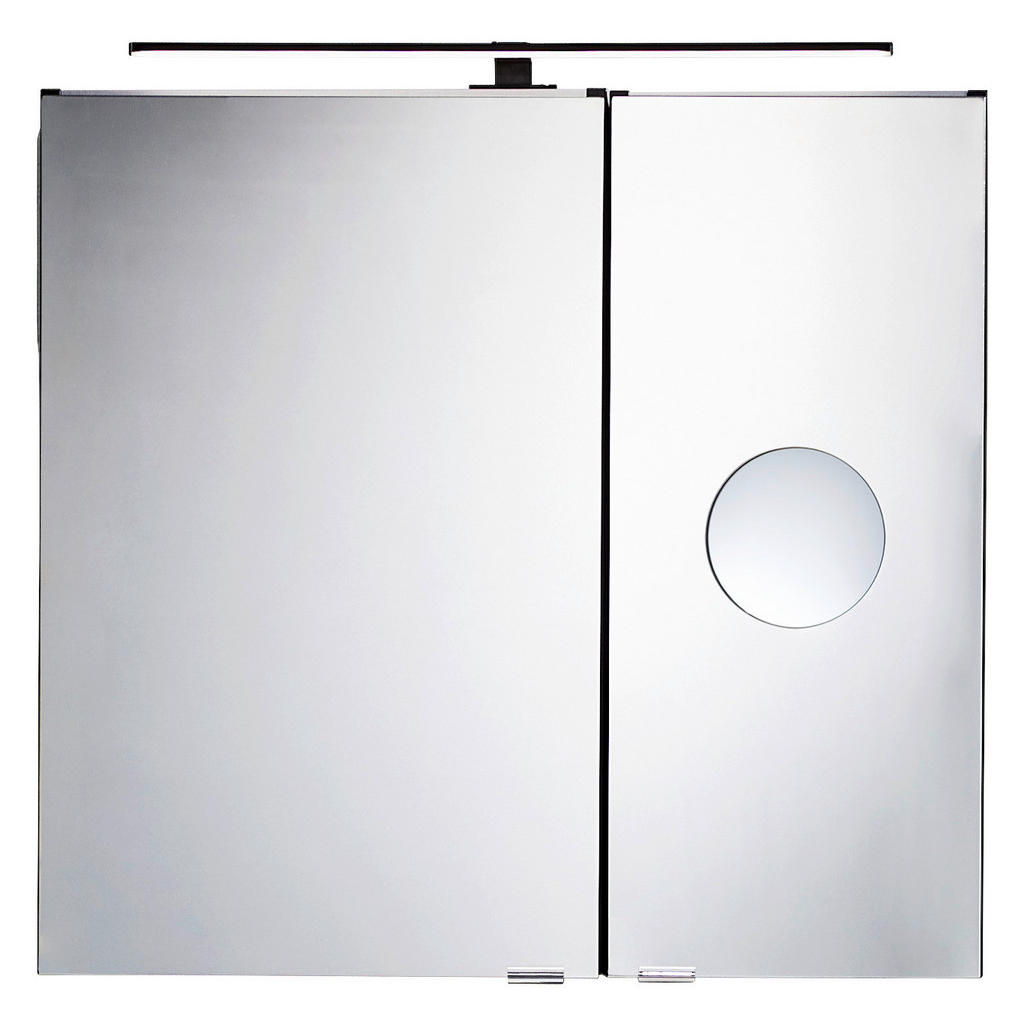 Thumbnail - Sadena Spiegelschrank Vario Select, Schwarz, Glas, 4 Fächer, 75x70.3x15 cm, Made in Germany, Soft-Close-System, Badezimm...