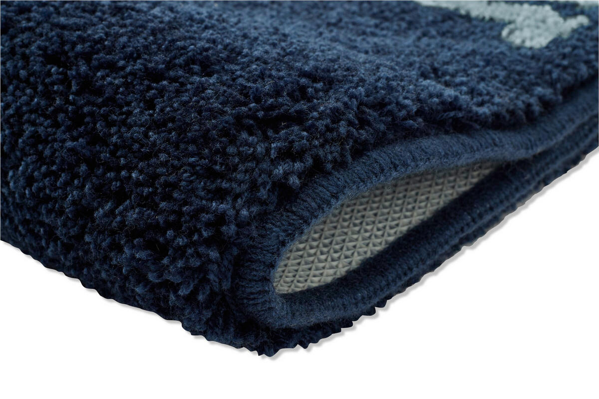 BADTEPPICH Bars Blau 60/50 cm  - Blau, Basics, Naturmaterialien/Textil (60/50cm) - Joop!