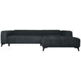 ECKSOFA  in Chenille Dunkelgrau  279/222 cm  - Dunkelgrau/Schwarz, KONVENTIONELL, Kunststoff/Textil (279/222cm) - Hom`in