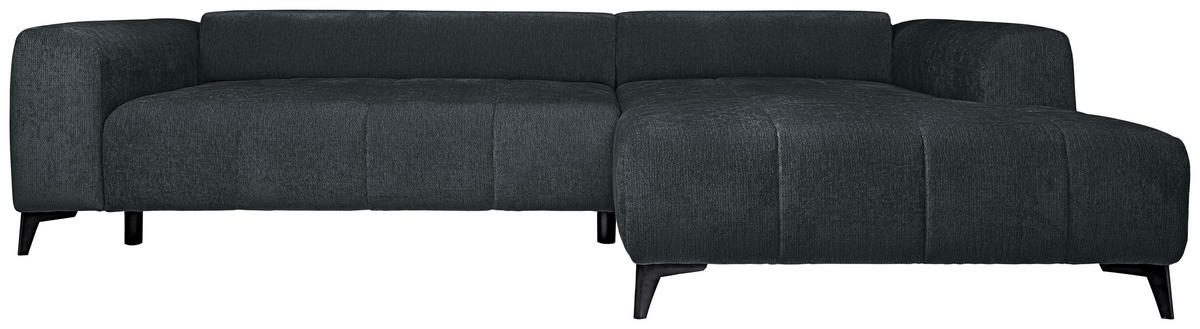 ECKSOFA  in Chenille Dunkelgrau  279/222 cm  - Dunkelgrau/Schwarz, KONVENTIONELL, Kunststoff/Textil (279/222cm) - Hom`in